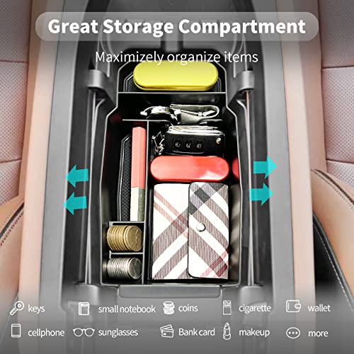 CDEFG 2023 2024 2025 2026 CX-50 Center Console Organizer Tray for 2023 2024 2025 2026 Mazda CX-50 Middle Console Armrest Storage Box 2023-2026 CX50 Accessories(Black) - color: Black