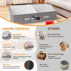 Large Dog Toy Basket with Handles, 28.5" Collapsible Multi-Purpose Hard Board Dog Toy box, Clothes, Cute for Living Room Area (Grey,Cream) - color: Grey,Cream
