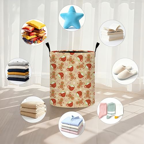Christmas Candy Laundry Basket Storage Bin Foldable Laundry Hamper Clothes Storage Bucket Organizer 19.6x15.7 Inch For Laundry Room/Bedroom/Bathroom - color: Christmas Candy