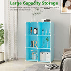 C&AHOME Cube Storage Organizer, 6-Cube Shelves Units, Closet Cabinet, DIY Plastic Modular Book Shelf, Ideal for Bedroom, Living Room, Office, 36.6" L x 12.4" W x 36.6" H Blue UPCS06L - color: Blue