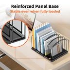 SUPEASY 5-Section File Organizer for Desk, Mesh Desk Organizer, Vertical File Folder Holder, File Floder Organizer for Office Home School Classroom, Black