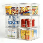 6 Pack Stackable Acrylic Storage Drawers – Clear Plastic Organizer Bins, Easy to Assemble, Suitable for Bathroom, Undersink, Kitchen, Pantry, Makeup, Medicine Organization - size: 6Pack 7"H