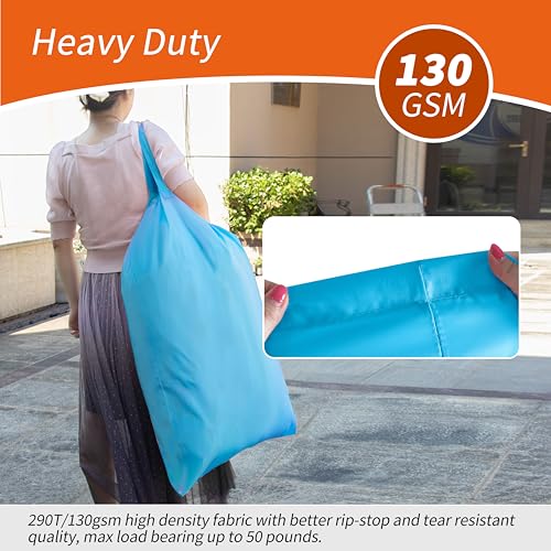 Polecasa Extra Heavy-Duty Laundry Bag 28x36”- Machine Washable Large Storage Bag with Reinforced Handles & Drawstring Closure & ID Tag for College Dorm Travel -Gulf Blue - color: Gulf Blue, size: 28" x 36" | 1 Pack