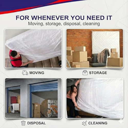 2 PK 4Mil Heavy Duty Full/Twin XL/Twin Mattress Bags for Moving,Clear Plastic Mattress Bags for Storage, Full/Twin Mattress Cover for Moving - size: Full/Twin XL,2 Pack, style: Heavy-Duty Protection (4 Mil Thick)