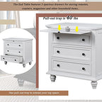 Modern Storage Wood Cabinet with 3-Drawer, Sofa Table Console Table End Table with Pull Out Tray, Accent Table Furniture for Entryway Living Room Bedroom, Fully Assembly Bedside Table - color: White