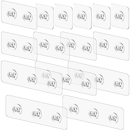 vivinin 15 Pack Shower Caddy Adhesive Replacement, Shower Shelf Adhesive No Drilling, Adhesive Hooks for Showe Caddy, Soap Holder, and Kitchen Racks