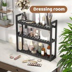 FILWH Bathroom Shelf Bamboo Organizer Rack Adjustable 3-Tier Storage Shelf Wall Mounted Storage Rack Over The Toilet Utility Shelves Living Room Kitchen Shelf(Black) - color: Black