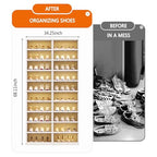 10-Tiers Shoe Rack Organizer with Doors, Foldable Storage Cabinet Holds 40 Pairs, Stackable Plastic Shelf for Closet, Entryway, Living Room, Collapsible Easy Assembly Large - size: 10 Tiers 40 Pairs