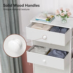 Crestlive Products Tall Dresser, 7-Drawer Wide Fabirc Storage Tower, Chests of Drawers - Vertical Organizer Unit for Bedroom, Hallway, Entryway, Nursery, Wood Top, Closets with Handles (White) - color: White, style: Wide-7 Drawers