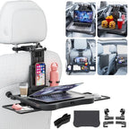 Large Foldable Backseat Tray Table, Car Laptop Desk with Cup Holder, Back Headrest Passenger Food Tray, Phone Tablet Holder, Multifunctional Travel Desk, Car Essentials for Kids & Long Road Trips - style: Car Seat Table Tray