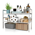 Expandable Under Sink Organizer and Storage, 2-Tier Height Adjustable Under Cabinet Organizer Shelf with 8 Removable Panels for Bathroom Kitchen Multi-Purpose Storage (8 Panels)
