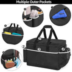 HODRANT Extra-Large Cleaning Caddy with EVA Hard Bottom, High Capacity Cleaning Supplies Organizer for Housekeeping & Home Work, Cleaner Tools Tote Bag with Shoulder Strap, Patent Design