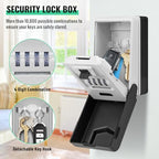 Key Lock Box for Outside with Light Up Dials - Sturdy Waterproof Combination Key Holder Wall Mount Key Storage Box for House Keys- Resettable Code Safe Security Outdoor LockBox Large Capacity
