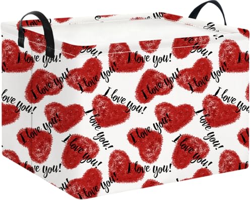 NTAOHAMPER Mothers Day Gifts Love Heart Fabric Storage Basket Empty with Handles, Books Box, Baby Shower Baptism Lovely Storage24L(Love Heart) - color: Love Heart