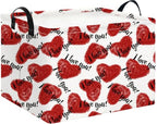 NTAOHAMPER Mothers Day Gifts Love Heart Fabric Storage Basket Empty with Handles, Books Box, Baby Shower Baptism Lovely Storage24L(Love Heart) - color: Love Heart