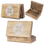 Ajuny Handmade Decorative Wooden Jewelry Box Celtic Cross Design Multipurpose Treasure Chest Storage Organizer Trinket keepsake Necklaces Watch Boxes, Great Gifts - 8x5 Inch - style: Celtic Cross White