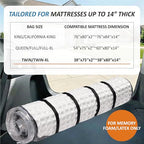 Storage Logic Foam Mattress Vacuum Bag with 4 Adjustable Packing Straps for Moving, Storage, Shipping, Vacuum Seal Mattress Bag with Packaging Straps (Twin/Twin XL) - size: Twin/Twin-XL