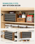 NESAPTO Spice Rack Organizer for Cabinet, Wooden 4 Tier Vertical Seasoning Organizers for Kitchen Pantry, Countertop/Wall Mount, Holds 36 Spice Jars (No Jars Included), 17.2" W × 9.4" H - size: Holds 36 Jars, 17.2"W × 9.4"H