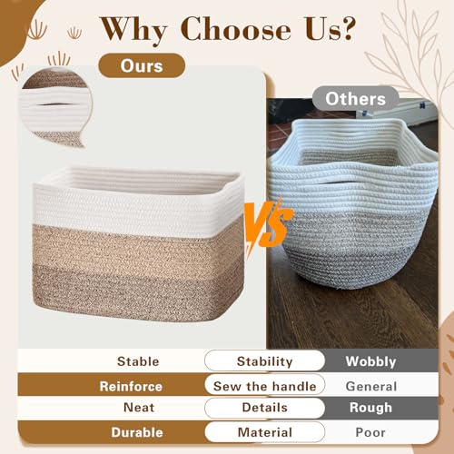Baskets for Organizing,Storage Baskets,3 Pack Baskets for Shelfves,15"×10"×9" Woven Basket,toy storage bins,bins for organization - color: Gradient Yellow