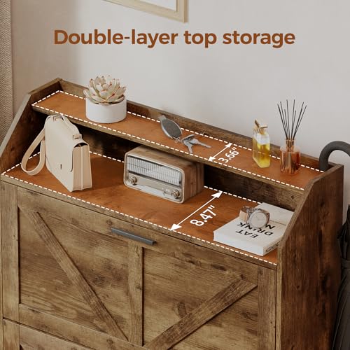 Mericonia Farmhouse Shoe Cabinet with 2 Flip Drawers, Shoes Storage Cabinet, Freestanding Shoe Rack Organizer for Entryway, Rustic Brown - color: C-rustic Brown (Flip Drawers)