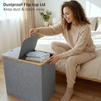 efluky Laundry Hamper with Lid, Double Laundry Hamper with 2 Removable Bags, 2 Section Laundry Basket with Bamboo Handles for Bathroom, Bedroom & Laundry Room, 140L (36.9 Gallon) Blue Grey - color: Blue Grey, size: 140L Dual