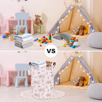 FANKANG Storage Basket, Nursery Hamper Canvas Laundry Basket Foldable with Waterproof PE Coating Large Storage Baskets for Kids Boys and Girls, Office, Bedroom, Clothes,Toys(Princess Castle) - color: Princess Castle