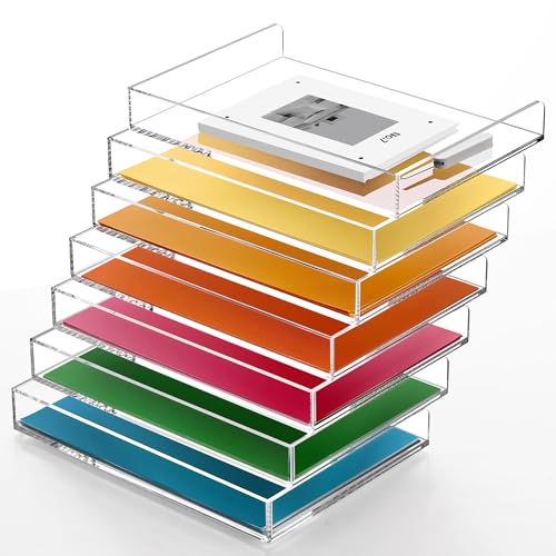 4 Tier Stackable Letter Tray, Acrylic Paper Organizer File Trays Paper Sorter, Clear Office Supplies Accessories for Letter/A4 Size Folders Documents 12.4inx8.86inx6.65in - style: Ultra-thin 4Tier trays