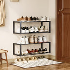 Homeiju Hanging Shoe Organizer,2 Pack Wall Mounted Shoe Rack Holds 12 Pairs,Space Saving Metal Wall Shoe Rack,Hanging Shoe Rack Shoe Holder for Small Space,Entryway,Closet,RV,Camper（Black - color: Black