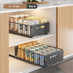 Pull Out Cabinet Organizer, Slide Out Cabinet Organizer Heavy-Duty Carbon Steel Expandable Drawer Adjustable Sliding Shelf Under Sink Rack Shelf for Kitchen Pantry Bathroom Closet - color: black small 1pc