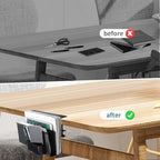 2 Tier Desk Side Storage, Desk Laptop Holder with Magnetic Pen Holder, No Drill Hanging Table Organizer for Office and Home Fits Flat Edge 0.3" to 2.3" - color: Black 2 Tier