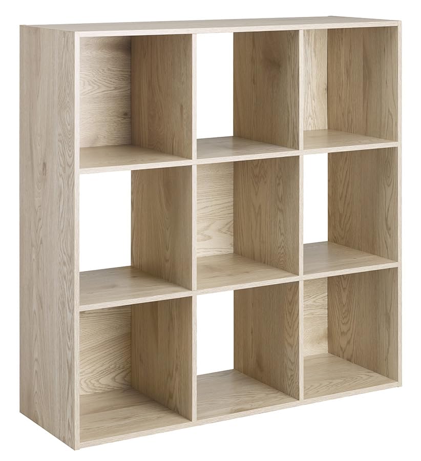 Whitmor 9 Cube Storage Organizer, Open Storage Display Bookshelf, Storage Cabinet for Living Room, Bedroom, Home, Office, White Oak - color: Sonoma Oak, size: 9 Cube, 35.5"L x 11.7"W x 35.5"H