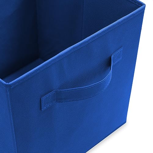 Casafield Set of 6 Collapsible Fabric Cube Storage Bins, Royal Blue - 11" Foldable Cloth Baskets for Shelves, Cubby Organizers & More - color: Royal Blue, size: 10.5" x 10.5" x 11"
