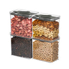 4-Pack Airtight Pantry Containers, 1.9 QT / 1.8 L Clear Food Storage Jars with Leakproof Twist-Lock Lids, Detachable Lid for Easy Cleaning, Cereal, Pasta, Rice, Oats, Snack Storage -Black - color: Black