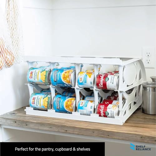 Shelf Reliance Cansolidator Pantry Plus - 2-Pack Can Organizer for Pantry, Stackable Soda Can Storage for Kitchen, Holds 60 Cans of Food or Soda - size: 2 Pack, style: 60 Soup Can
