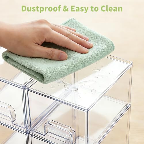 Bottle Storage Organizer Baby: Clear Stackable Storage Drawers, Acrylic Bottles Station Organizer for Countertop, Vanity, Bathroom, Cabinet Organization - 5 Pack - size: 2 Small+2 High+1 Wide