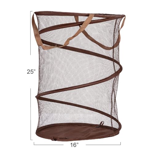 Household Essentials Pop-Up Mesh Laundry Hamper, Brown - color: Brown