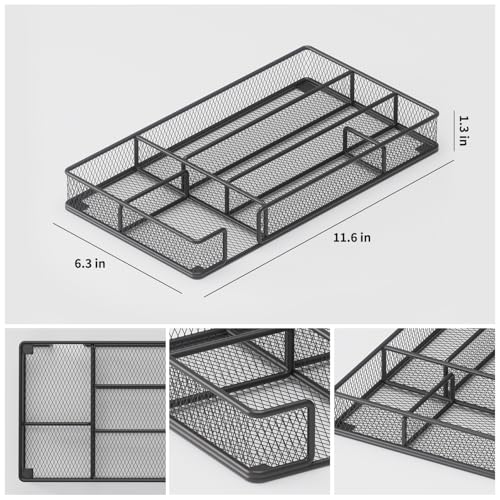 Desk Drawer Organizer Tray, Office Drawer Organizer, Workspace Organizers, Suitable for Tools, Pencils, Office Supplies Storage (Black) - color: Black