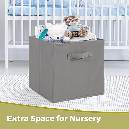 11x11 Storage Bins, Set of 8 Storage Cubes, Collapsible Cube Storage Box, Fabric Closet Organizers with Handles for Home, Office, Closet Shelf Cabinet, Bookcase, Grey - color: Grey, size: 8 Pack