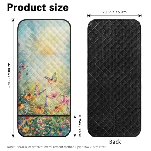 Butterfly Daisy Print Armrest Covers for Sofa Couch with 2 Side Pockets Stain Resistant Recliner Arm Protector for Dogs Cats Pet Comfortable Furniture Protector - color: Butterfly Daisy