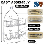 Simple Houseware Stainless Steel Bathroom Hanging Shower Head Caddy Organizer (26 x 16 x 5.5 inches)