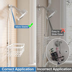 Upgraded Extended Length Shower Organizer with Hooks, Rustproof Shampoo Soap Holder, Large Hanging Bathroom Caddy - color: White - 2 Tier - Standard