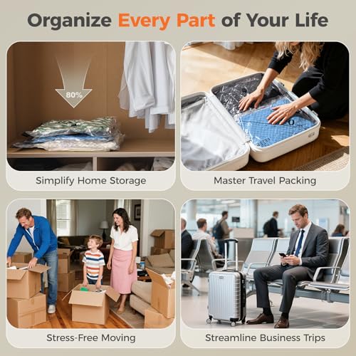 Nicetree 9-Pack Vacuum Storage Bags with Rechargeable Wireless Pump, 3 Sizes (20/24/28 Inch) Travel Vacuum Seal Bags for Clothing, Bedding & Seasonal Storage, Space Saver for Luggage - style: 9 Combo Set