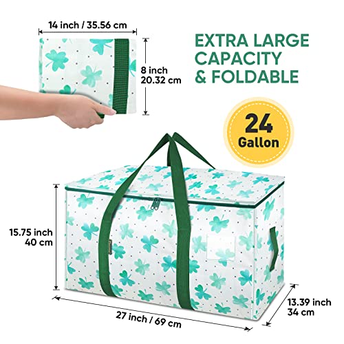 BALEINE 2-Pack Oversized Moving Bags with Reinforced Handles, Heavy-Duty Storage Tote for Clothes, Moving Supplies (Clover, 2-Pack) - color: Clover, size: 2-Pack