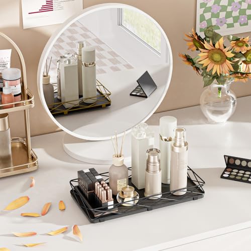 Lixple Toilet Paper Basket Holder, 13" Toilet Tank Tray, Wood and Metal Toilet Tray Vanity Organizer Bathroom Tray, Kitchen Sink Organizer for Soap Dispenser (Black) - color: Black
