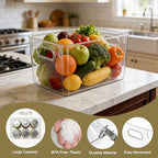 Hudgan Pantry Organizers Storage, Set of 8 Clear Organizer Bins 4 Large and 4 Small Stackable Storage Containers for Fridge Freezer, Kitchen Cabinet, Under Sink - size: 4S+4L