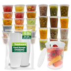 Freshware 48 Pack of 16 and 32 oz, 24 sets each size Food Storage Containers with Lids, Plastic Deli Containers, Meal Prep Containers, Microwave and Freezer Safe, Stackable, Leakproof, BPA Free, Clear - size: 16, 32 oz - 48 Sets