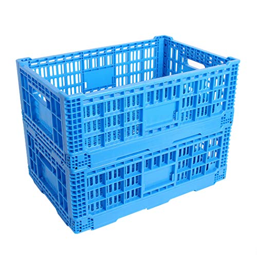 Collapsible Storage Bin/Containe，43 Liter Transfer box,crate Transit storage of various items (23.6" L x 15.7" W x 7.1" H-two) - size: 23.6" L x 15.7" W x 7.1" H-two
