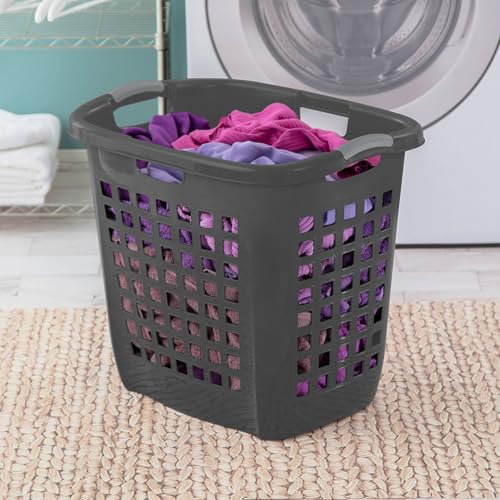 Sterilite 4-Pack 2.1 Bushel Ultra Easy Carry Hamper, Laundry Basket Organizer, Flat Gray - Large Plastic Clothes Bin for Home, Dorm, Bathroom, and Bedroom Organization - color: Flat Gray