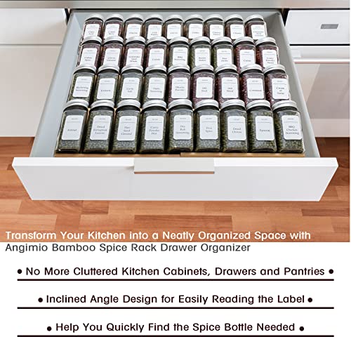 Bamboo Spice Rack Drawer Organizer - 8 Piece Set - 8" or 16" Wide - size: 16"