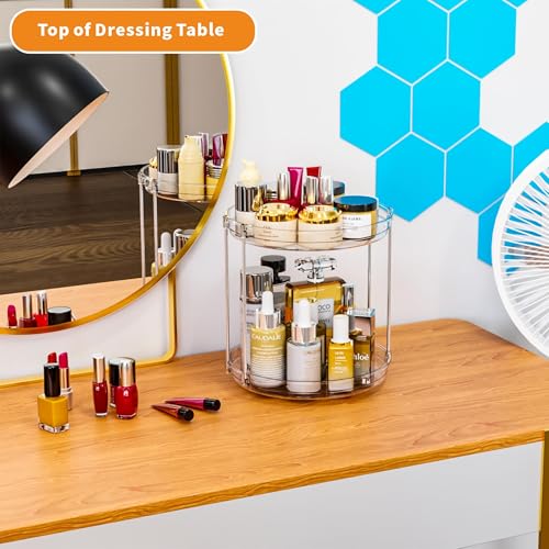 2 Pack 2 Tier Lazy Susan Spice Rack for Cabinet,Countertop and Pantry,9.5"W Small Rotating Turntable Organizer for Condiment,Pill Bottle,Vitamin,Medicine Cabinet Organizers and Kitchen Spice Organizer - size: 9.5"W-2Tier-2 Pack